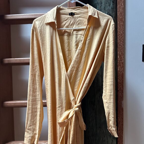 Monrow Yellow Linen Mini Dress - Picture 1 of 2